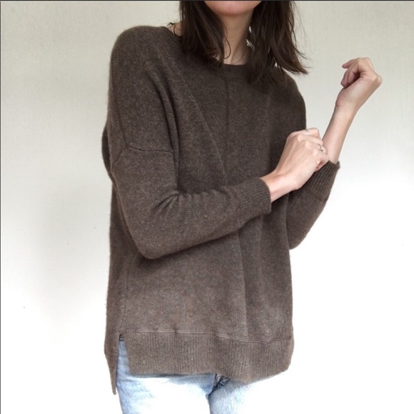 VINCE Brown Sweater Yak Hair & Wool Long Sleeve - Picture 2 of 10